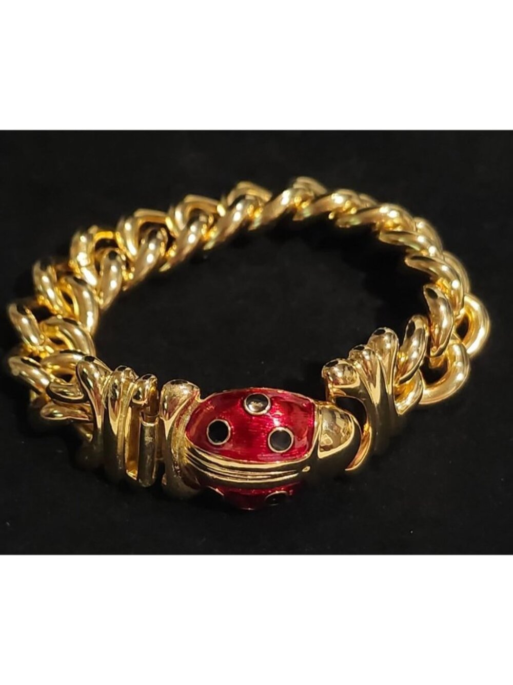 Joan Rivers Ladybug Beetle Gold-Tone Chunky Cable Bracelet